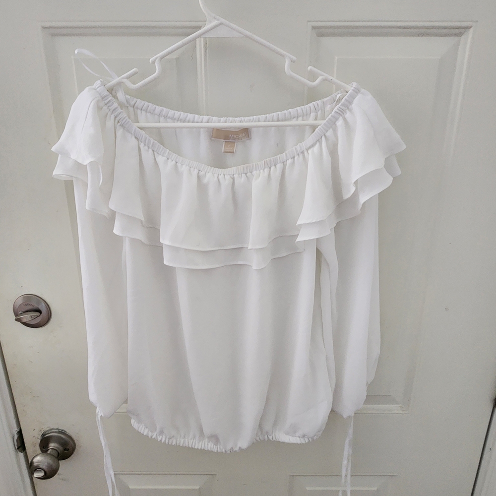 Michael Kors Off-Shoulder White Blouse